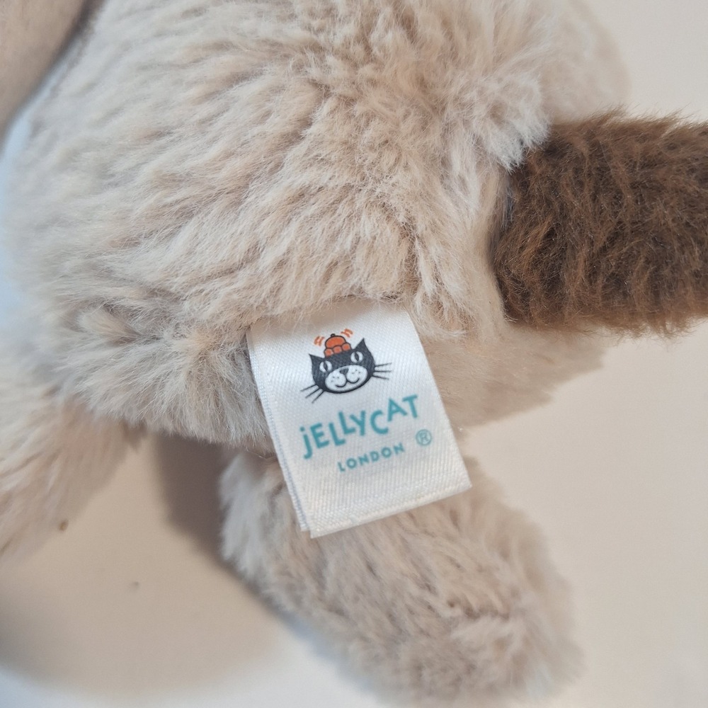 Jellycat Squiggle 8" Plush Tan Puppy Dog With Brown Ears Stuffed Animal - Picture 6 of 7